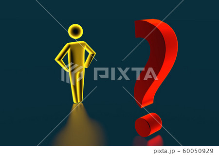3d businessman opposite a question mark. 3d rendering 3d businessman opposite a question mark. 3d rendering 60050929