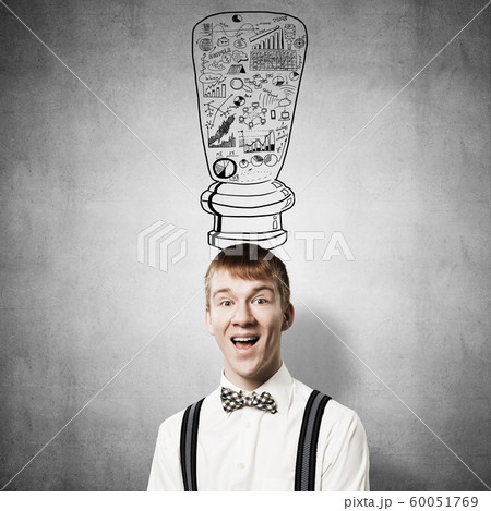 Happy redhead student with broad smile Happy redhead student with broad smile 60051769