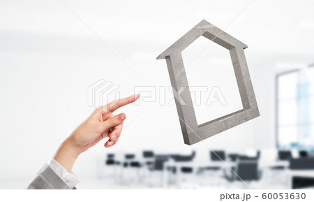 Concept of success and apartments presented by stone symbol. Mixed media Concept of success and apartments presented by stone symbol. Mixed media 60053630