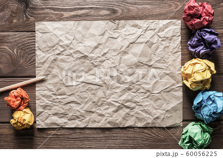 Concept of inspiration and creativity with paperballs. Place your text Concept of inspiration and creativity with paperballs. Place your text 60056225