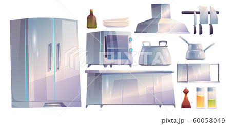 Kitchen restaurant appliances and furniture set. 60058049