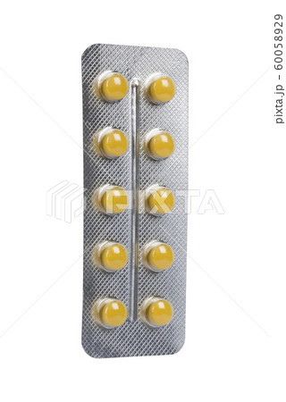 Yellow Pills packed in blister 60058929