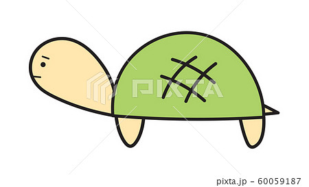 しょんぼり　かめ　イラスト 60059187
