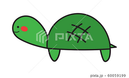 ミシシッピアカミミガメ イラストのイラスト素材