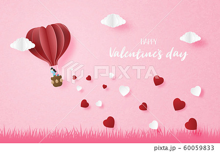 illustration of love. Couple in hot air balloon. 60059833