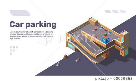 Isometric multi level car parking with automobiles Isometric multi level car parking with automobiles 60059863