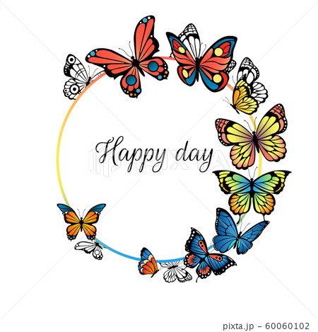 Background with butterflies. Placard or poster with illustrations of butterflies 60060102