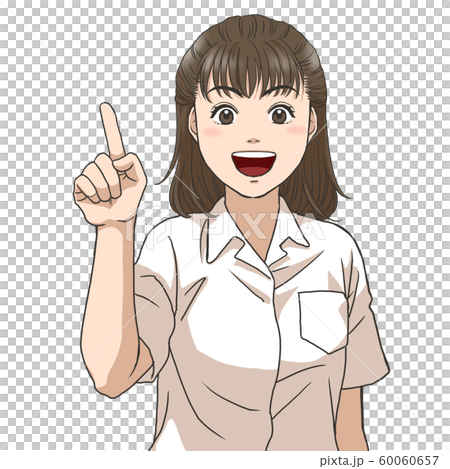 High school girl explaining with a smile (summer clothes) High school girl explaining with a smile (summer clothes) 60060657