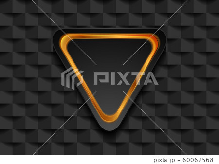 Golden triangle on black tech mosaic abstract 60062568