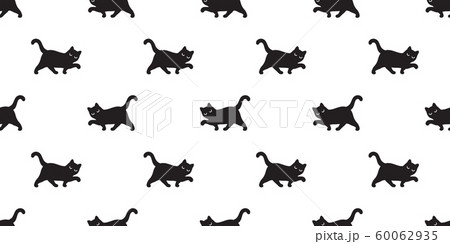 Cat Seamless Pattern Kitten Vector Halloween のイラスト素材