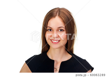 Portrait of a stunning young woman posing in little black dress 60063289