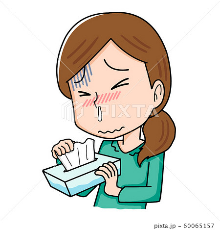 風邪　鼻水　女性　病気　体調不良 60065157
