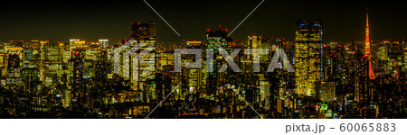東京の典型的な夜景Night panorama of Tokyo, Japan 60065883