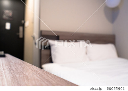 Wood desk decoration with bedroom background 60065901