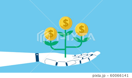 RPA、ロボットとお金のイメージ 60066141