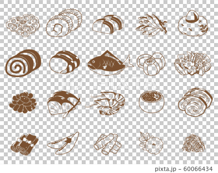 お節料理セット　手書き風 60066434