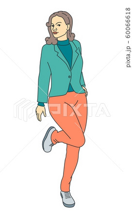 Professional female office worker line art drawing 60066618