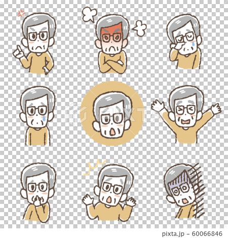老人各種表情的插圖集 老人各種表情的插圖集 60066846