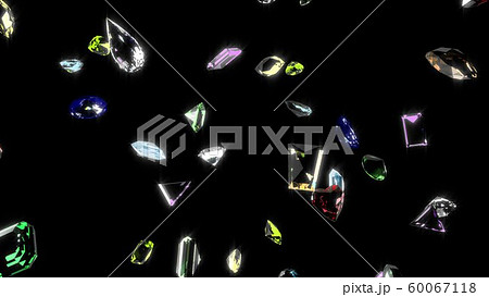 Various Colorful Gemstones 3D Rendering 60067118