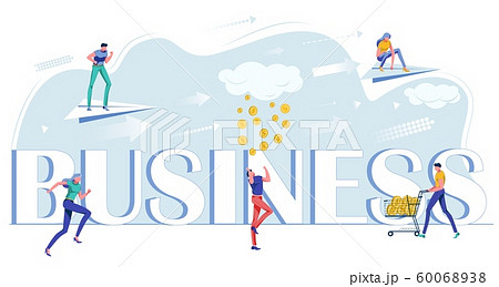 Flat Banner Successful Teamwork, Business Creation 60068938
