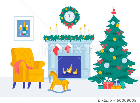 Cozy Living Room New Year Christmas Eve Interior 60069008