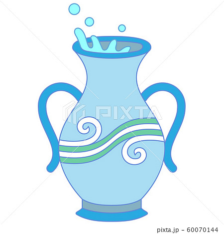 水のたっぷり入った水瓶のイラストのイラスト素材 60070144 Pixta