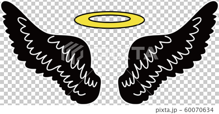 Angel Wings Wings Halo Angel Ring Jump Design Stock Illustration