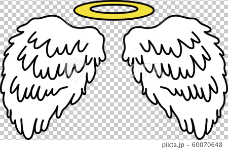 Angel Wings Wings Halo Angel Ring Jump Design Stock Illustration