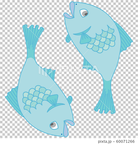 かわいい魚のキャラクターのイラストのイラスト素材
