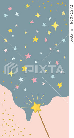 星と魔法の杖の背景イラストのイラスト素材 60071572 Pixta