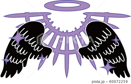 天使 翼 羽根 光輪 天使の輪 跳ぶ 神光 十字架 デザイン イラスト 60072259