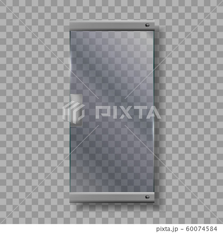 Glass Door With Handle And White Frame Vector 60074584