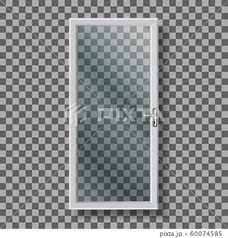 Glass Door With Handle And White Frame Vector 60074585