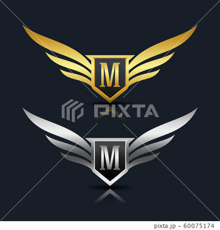 Wings Shield Letter M Logo Template 60075174