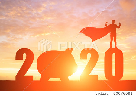 silhouette businessman with 2020 60076081