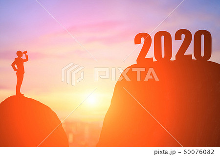 silhouette businessman with 2020 60076082