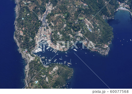 Portofino village aerial view panorama 60077568