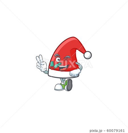 Santa claus hat Character cartoon style with two fingers 60079161