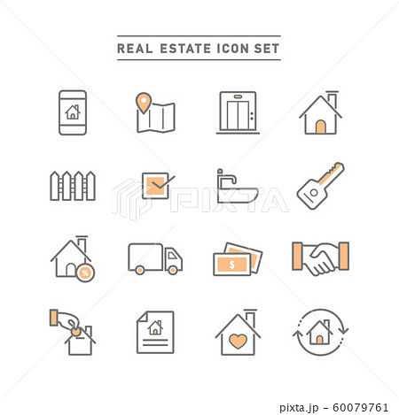 REAL ESTATE ICON SET REAL ESTATE ICON SET 60079761
