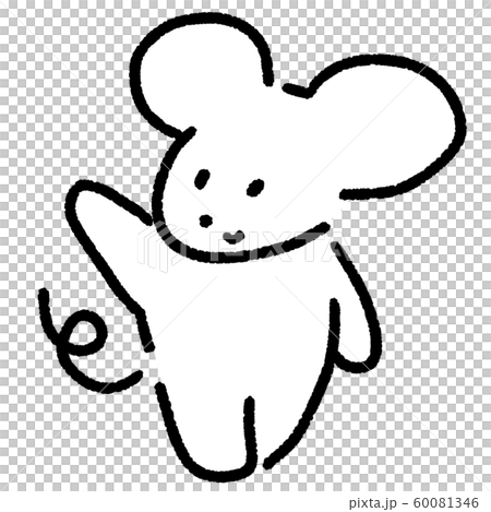 白いねずみ　子年　年賀　動物 60081346