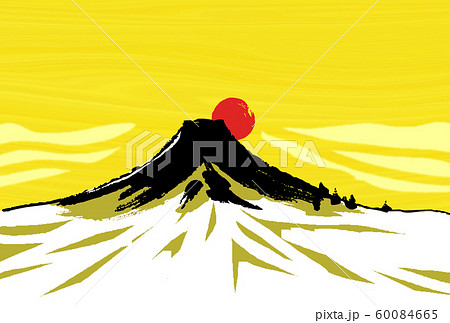年賀状素材　富士山　全年使用素材 60084665