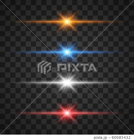 Glowing light effects, star burst with sparkles on transparent background 60085432