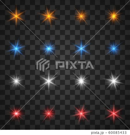 Glowing light effects, star burst with sparkles on transparent background Glowing light effects, star burst with sparkles on transparent background 60085433