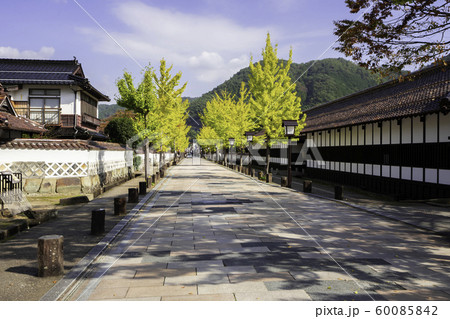 津和野 殿町通り 白壁塀 島根県鹿足郡津和野町 津和野 殿町通り 白壁塀 島根県鹿足郡津和野町 60085842