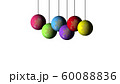 Set of the Christmas and New Year multicolored Balls with a golden snowflake on white background. Merry Christmas and a Happy New Year  60088836