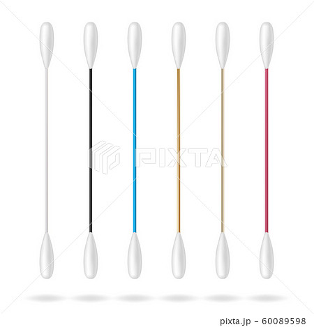Cotton swabs for ears. Realistic cotton ear swab set 60089598