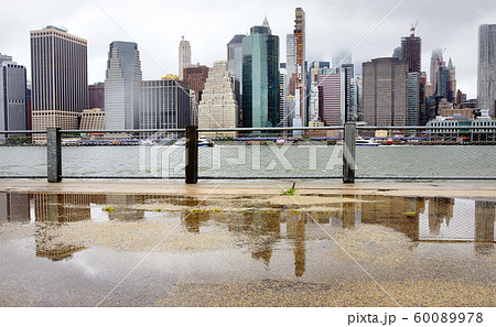 Panoramic view of Manhattan skyscrapers shot Panoramic view of Manhattan skyscrapers shot 60089978