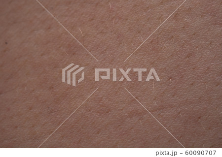 Photo of human's skin with small hairs, closeup photo 60090707