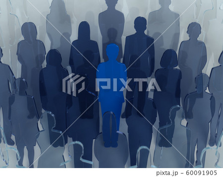 CG　3D　イラスト　立体　デザイン　シルエット　ネットワーク　インフルエンサー　インフルエンザ 60091905