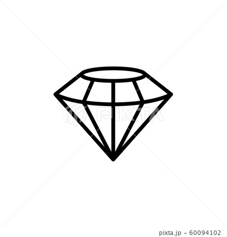 Hexagonal Diamond Outline Icon Is A Simple のイラスト素材